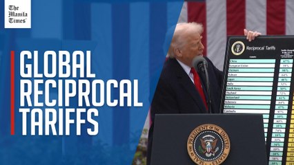 Trump shows chart unveiling global reciprocal tariffs