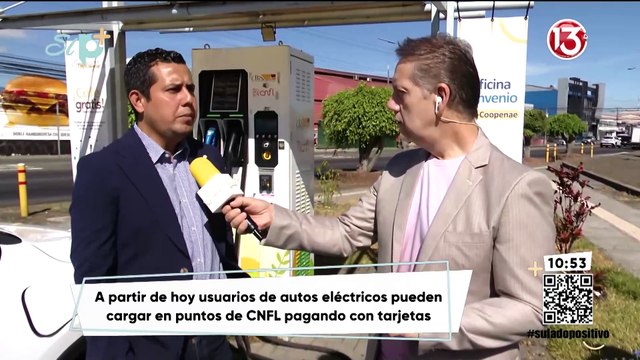 Pase en vivo - Usuarios de autos eléctricos pueden cargar en puntos de la CNFL pagando con tarjeta
