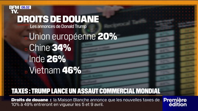 Chine, Union européenne, Inde... Donald Trump annonce des taxes douanières sur les produits entrant aux Etats-Unis