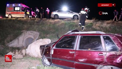 Aksaray'da alkollü olarak trafiğe çıktı, şarampole yuvarlandı