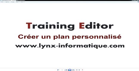 Créer un plan personnalisé avec Training-Editor