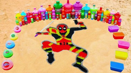 How to make Rainbow Deadpool with Orbeez, Big Balloons Fanta, Coca Cola vs Mentos & Popular Sodas