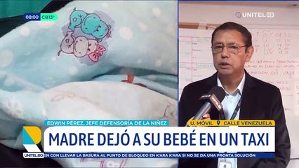 Bebé abandonado tiene una condición médica, su madre lo dejó con ropa y leche dentro de un taxi