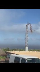 Graban el momento en el que cae una torre eléctrica por el viento en Gran Canaria