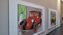 Tintin et ses voitures grandeur nature exposées au musée de l'automobile à Mulhouse