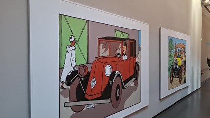 Tintin et ses voitures grandeur nature exposées au musée de l'automobile à Mulhouse