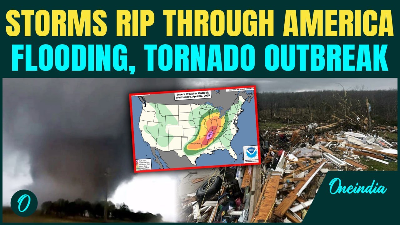 Tornadoes & Flash Floods Hit US Amid Trump Trade War-Videos of Widespread Destruction, Power Outages
