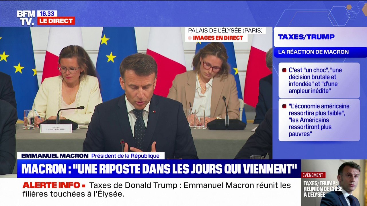 Droits de douane américains: Emmanuel Macron appelle à une "solidarité de filières" à l'échelle européenne