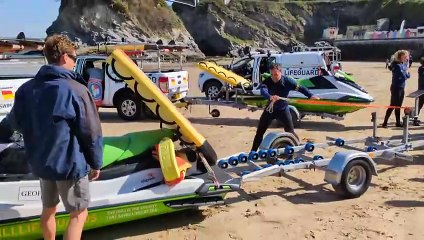 Lifeguards undertake watercraft training at Towan Beach ahead of 2025 season