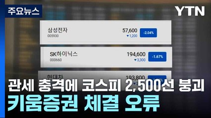 관세 충격에 코스피 2,500선 붕괴...키움증권 체결 오류 / YTN