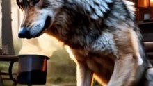 the wolf doing like human