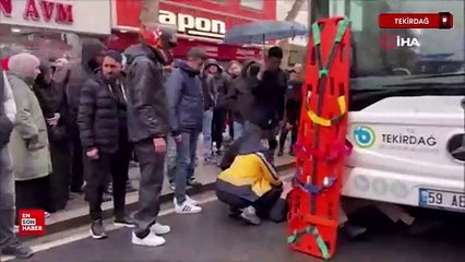 Tekirdağ’da otobüsün önüne atlayan şahıs yürekleri ağza getirdi