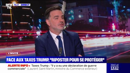 Taxes douanières américaines: "Il y a un rendez-vous avec l'Histoire qui est absolument exceptionnel", estime Laurent Saint-Martin, ministre délégué chargé du Commerce extérieur