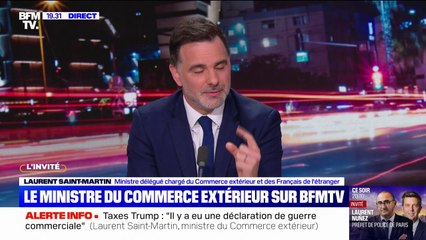 Annonces de Donald Trump: "Les États-Unis se positionnent aujourd'hui en adversaire commercial", estime Laurent Saint-Martin, ministre délégué chargé du Commerce extérieur