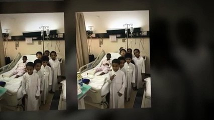 بالصور: طلاب في جدة يزورون زميلهم المنوم في المشفى