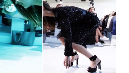 صور مؤلمة لعارضات وقعن خلال عروض الأزياء