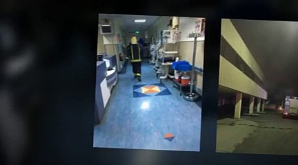 بالصور: الدفاع المدني يتعامل مع حريق بمشفى الملك فهد في أبو عريش