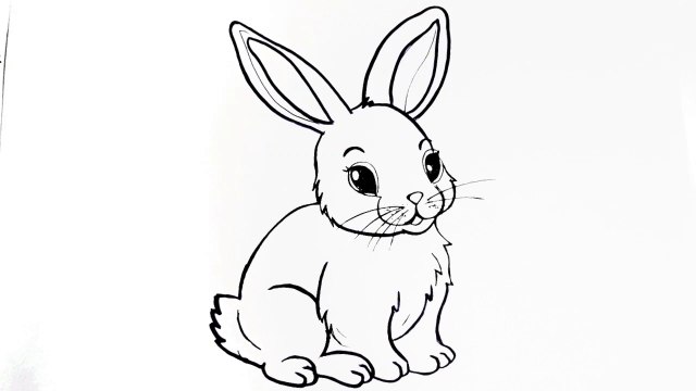 How to draw a rabbit easy __ Cute bunny rabbit drawing