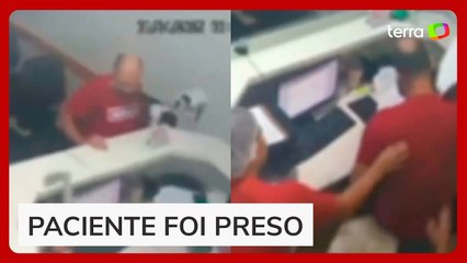 Paciente agride funcionários e destrói recepção de hospital em MT