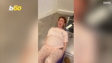 This Video Is Insane! Mom’s Dentures Fall Off on a Vibrating Machine