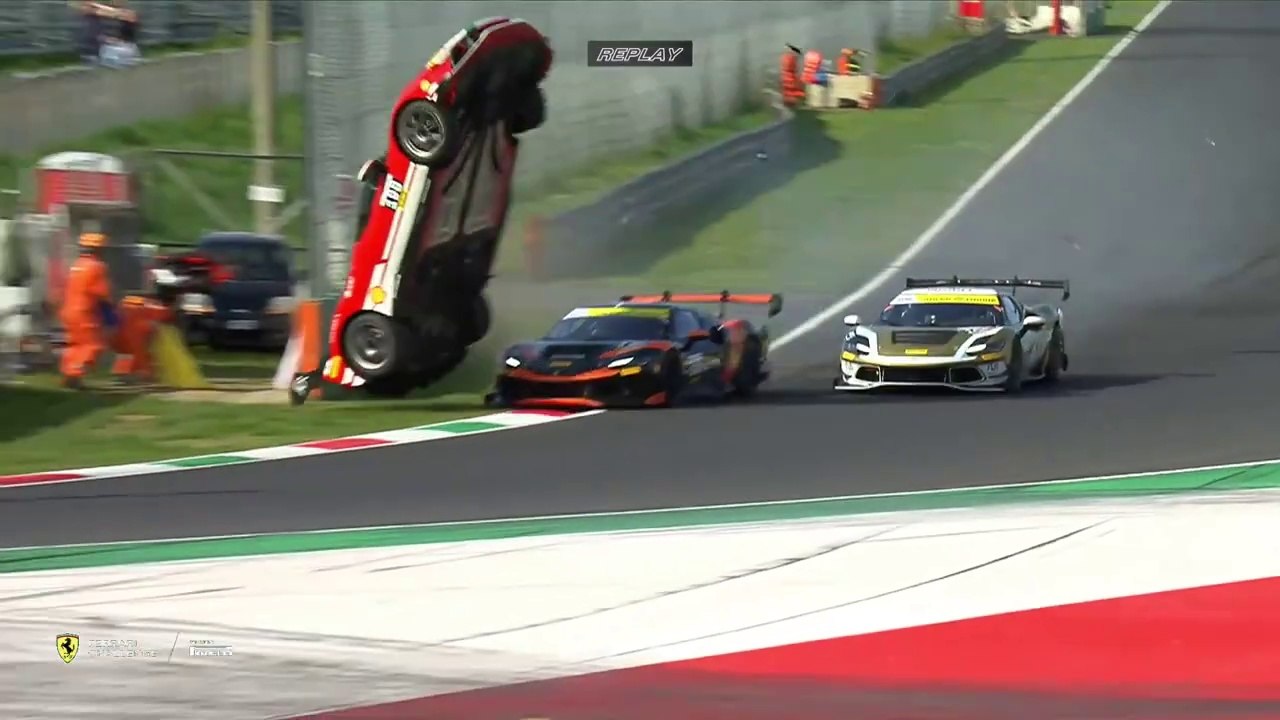 Ferrari Challenge Europe Coppa Shell 2025 Monza Race 2 Cheung Sandmann Huge Crash