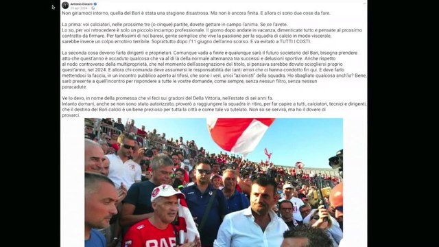 Decaro - Bari calcio: facciamo chiarezza. Incontro con i tifosi (03.04.25)