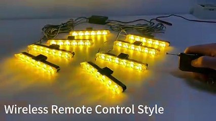 12V Vehicle Car Front Deck Grille LED Strobe Light Police Emergency Hazard Warning Flashing Signal Lamp Daytime running lights