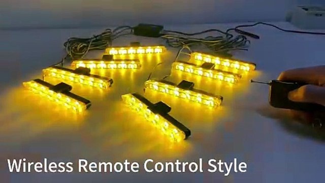 12V Vehicle Car Front Deck Grille LED Strobe Light Police Emergency Hazard Warning Flashing Signal Lamp Daytime running lights