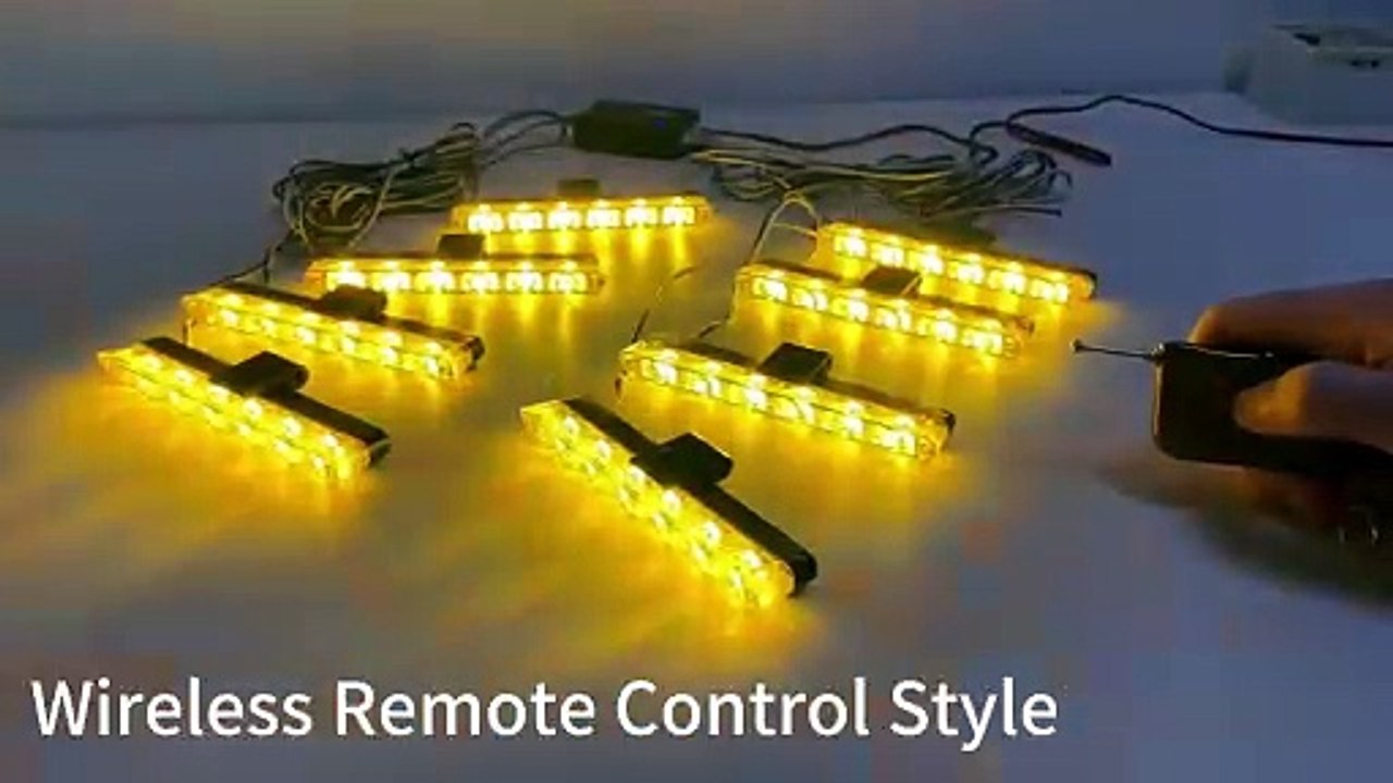 12V Vehicle Car Front Deck Grille LED Strobe Light Police Emergency Hazard Warning Flashing Signal Lamp Daytime running lights