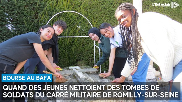 Quand les jeunes nettoient les tombes du carré militaire à Romilly-sur-Seine