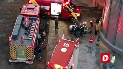Imagens aéreas mostram como foi o resgate de trabalhador em silo; veja