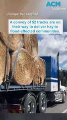 52 truck convoy delivers hay bales to flood-affected farmers