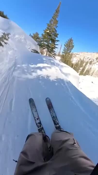 Man Crashes Into Large Rock While Skiing and Takes Hard Fall