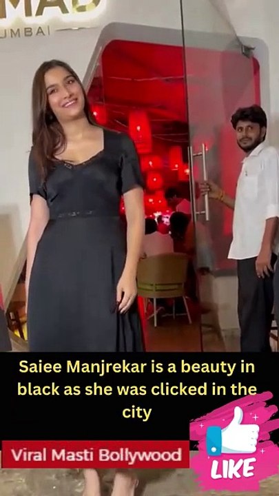 Saiee Manjrekar is a beauty in black as she was...