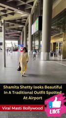 Shamita Shetty looks Beautiful In A Traditional Outfit Spotted At Airport