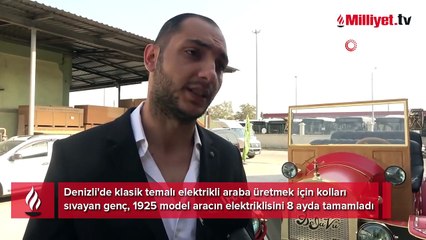 Gören hayran kalıyor... 1925 model otomobilin elektriklisini yaptı