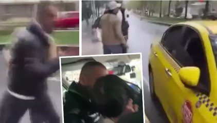 Esenyurt’ta taksiye binen yolcularla şoför arasındaki tartışma kameraya yansıdı