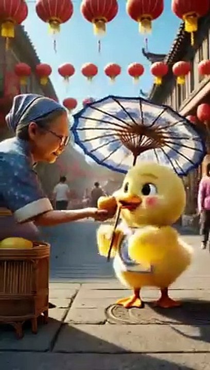 The New Umbrella Of The Little Yellow Duck Was Taken Away By The Hedgehog_cute _duckling _shorts(360P)