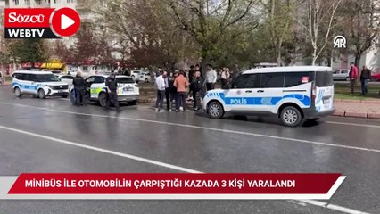 Minibüs ile otomobilin çarpıştığı kazada 3 kişi yaralandı