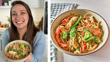 How to Make Peanut Noodles with Shredded Chicken & Vegetables