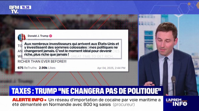 Droits de douane: Donald Trump affirme qu'il ne changera jamais de politique malgré la déroute boursière