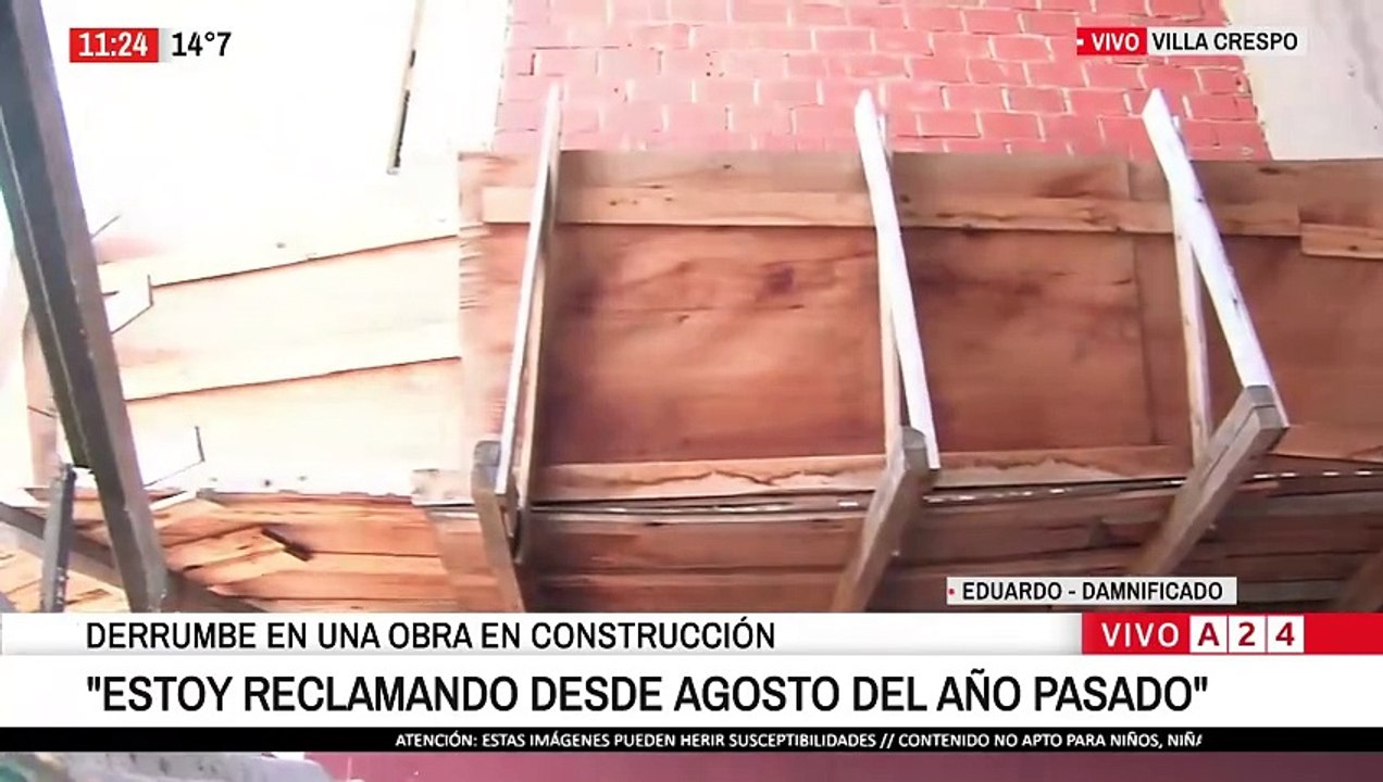 📢 VILLA CRESPO: DERRUMBE EN UNA OBRA EN CONSTRUCCIÓN: SE DESPLOMÓ PARED SOBRE CASA LINDERA