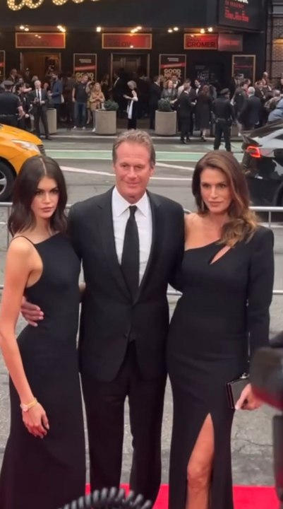 Kaia Gerber Enjoys Family Night Out with Mom Cindy Crawford and Dad Rande in Coordinating Glamorous Looks