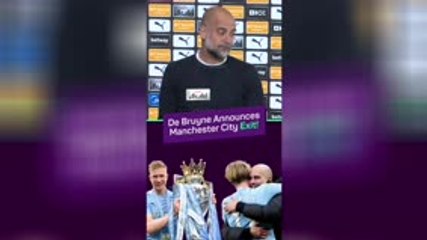 De Bruyne's departure 'a sad day' for Manchester City - Guardiola
