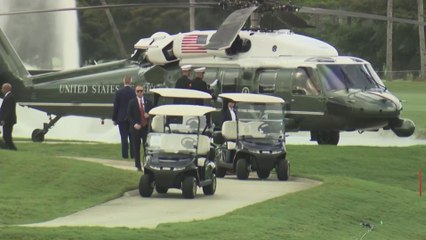 Trump turns golf cart into makeshift ‘Presidential Limo’ after stepping off Marine One