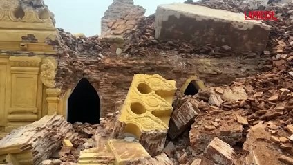 Myanmar, le rovine dell'antico monastero distrutto dal terremoto