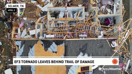 EF 3 tornado leaves behind trail of damage