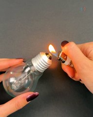 Oil lamp made out of light bulb! 💡
