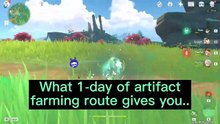 What 1-day of artifact farming route gives you