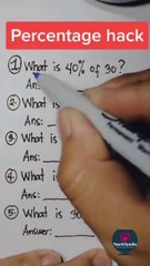 Math's Master Techniques, How to calculate percentage % easily 😊